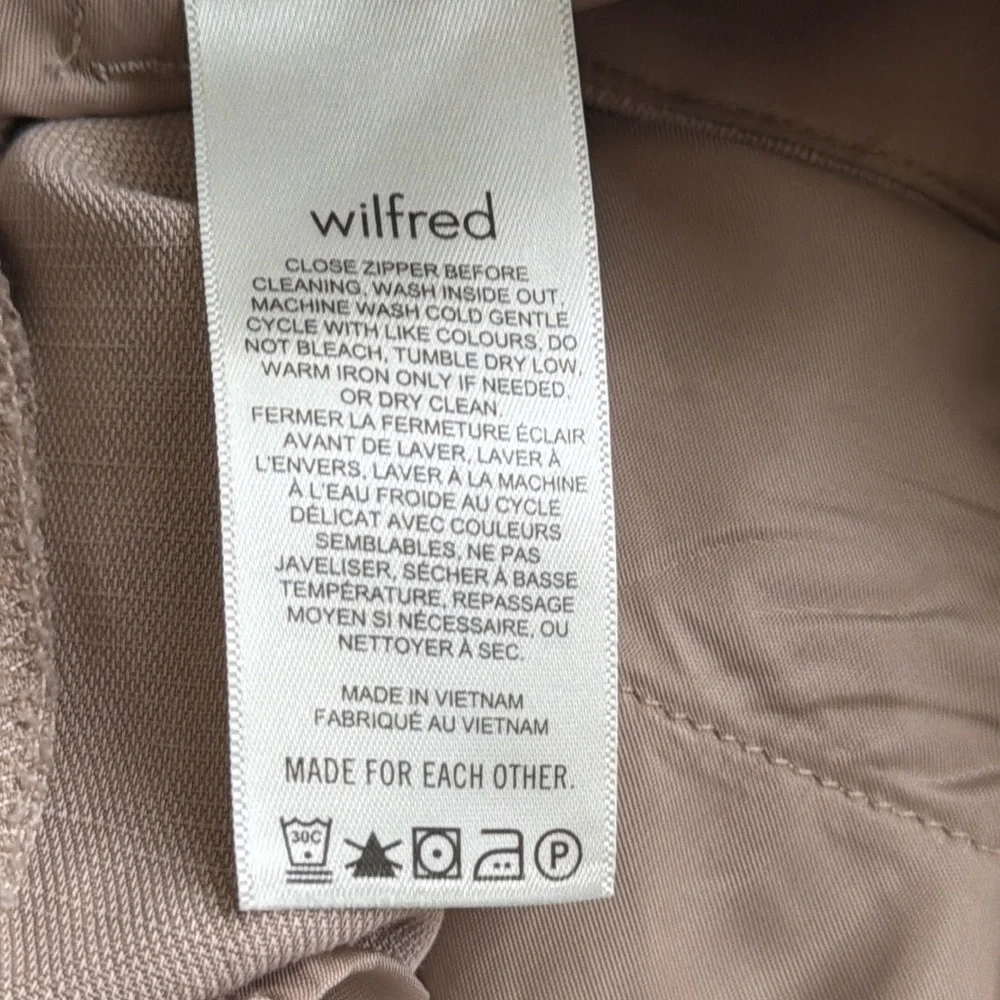 Aritzia Wilfred Thé Effortless pant dusty rose linen blend, size 2